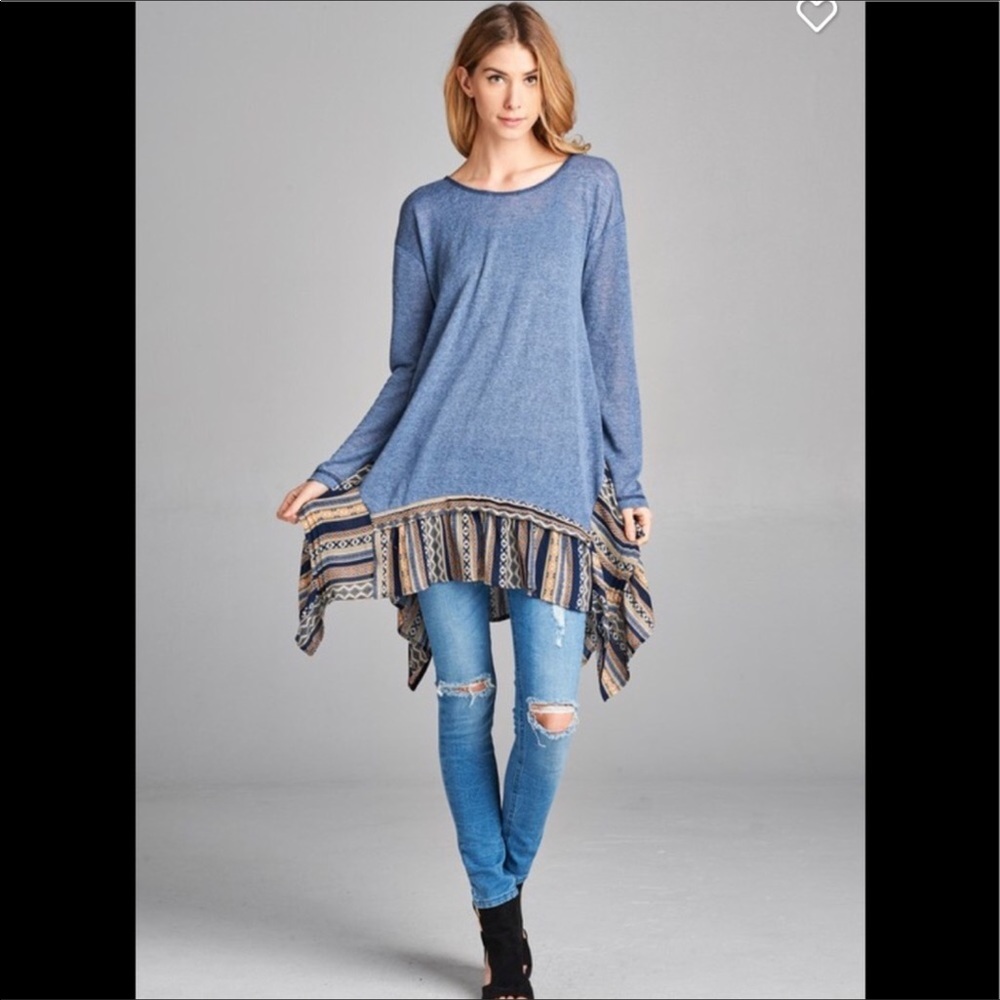 ☄️Boho tribal shark bite hem top - Picture 5 of 6